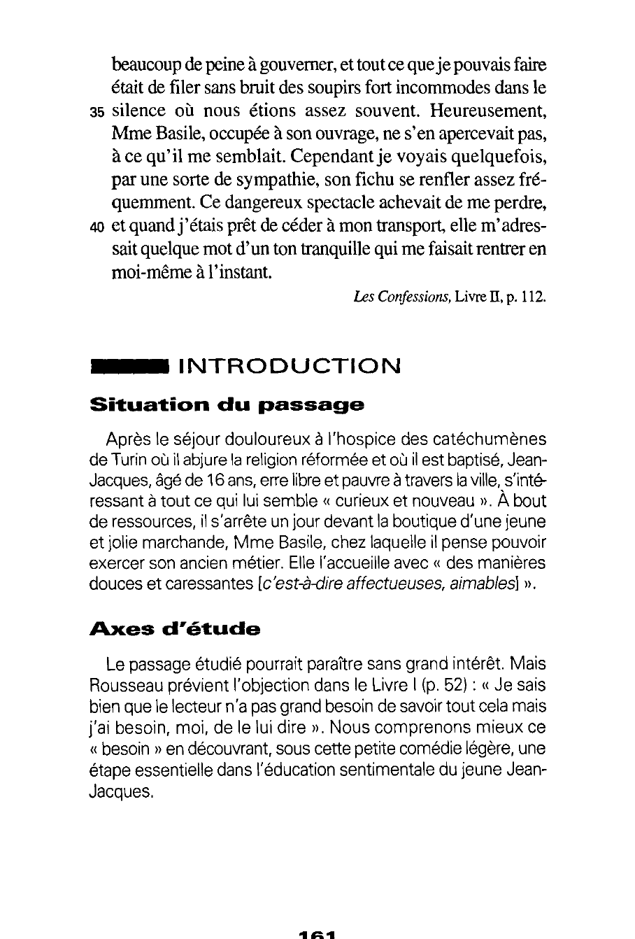 Prévisualisation du document Les Confessions, Livre II, p. 112. Lecture méthodique - Rousseau