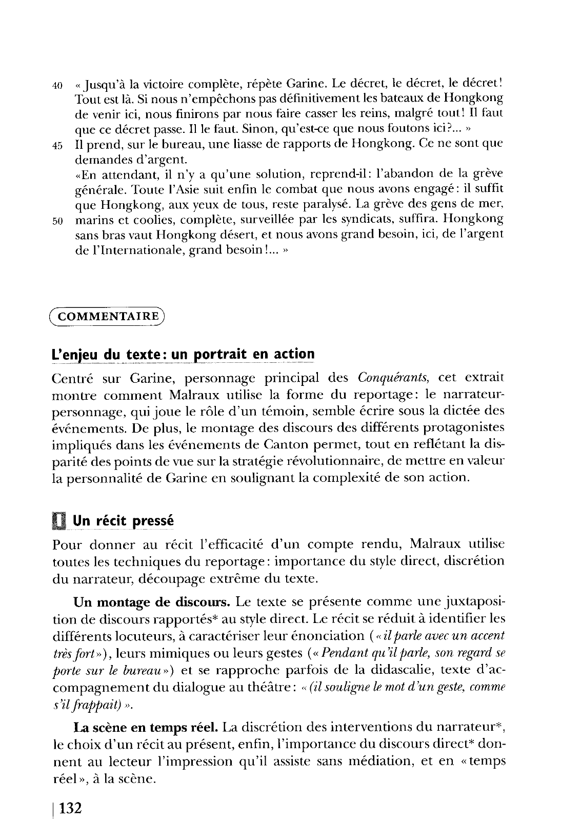 Prévisualisation du document Les Conquérants, IIe partie, Le Livre de Poche (Grasset), pp. 212-215. Commentaire composé