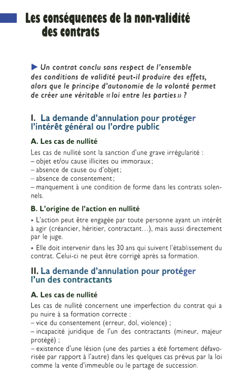 Prévisualisation du document • Les conséquences de la non-,alidité
des contrats
► Un contrat conclu sans respect de l'ensemble
des conditions de validité...