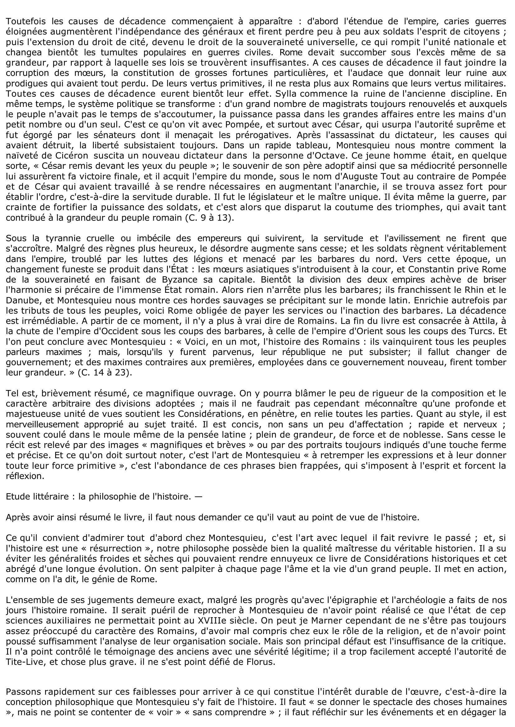 Prévisualisation du document LES CONSIDÉRATIONS de MONTESQUIEU (Analyse)