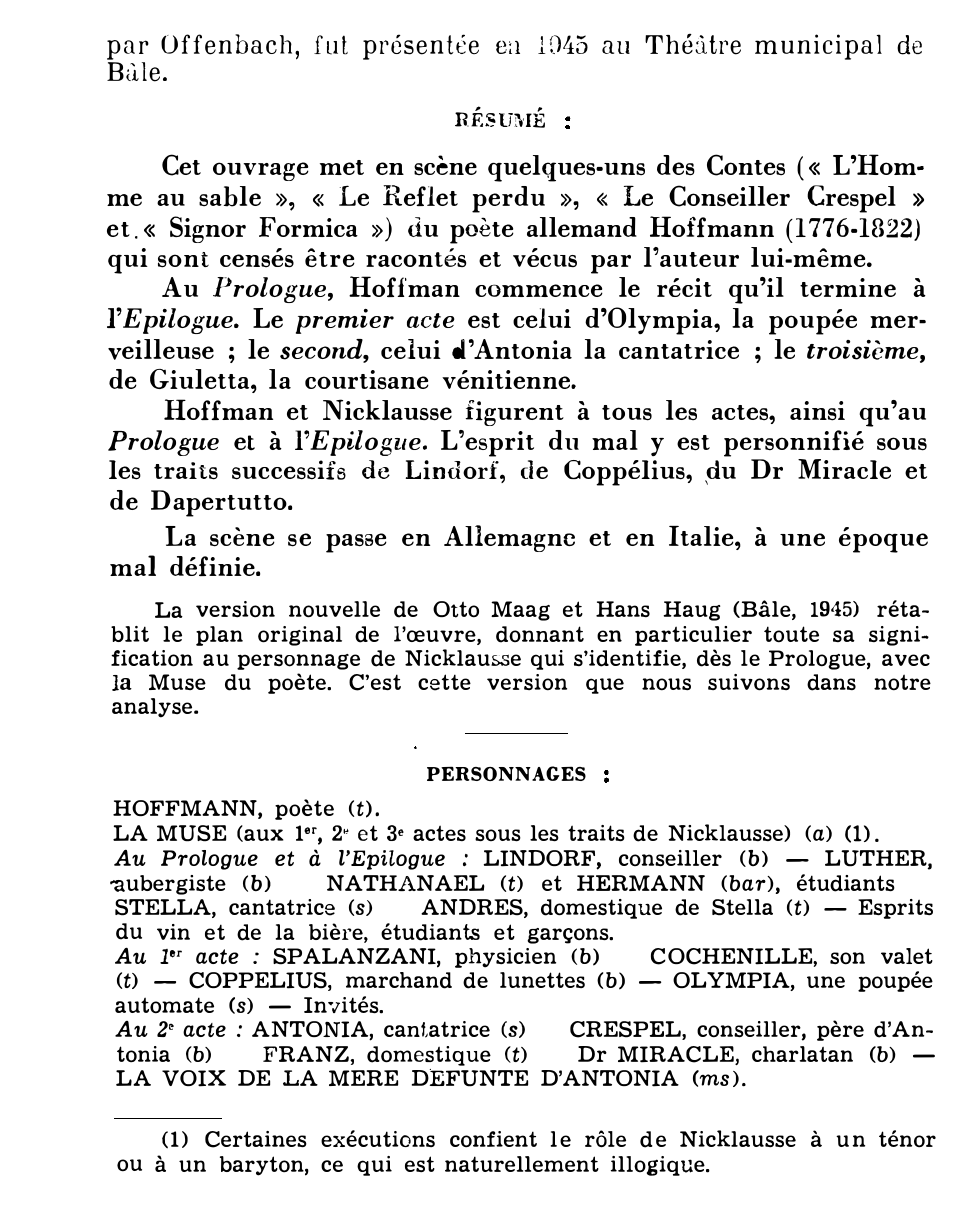 Prévisualisation du document LES CONTES D’HOFFMANN de J. Offenbach (résumé et analyse de l’œuvre – Répertoire lyrique)