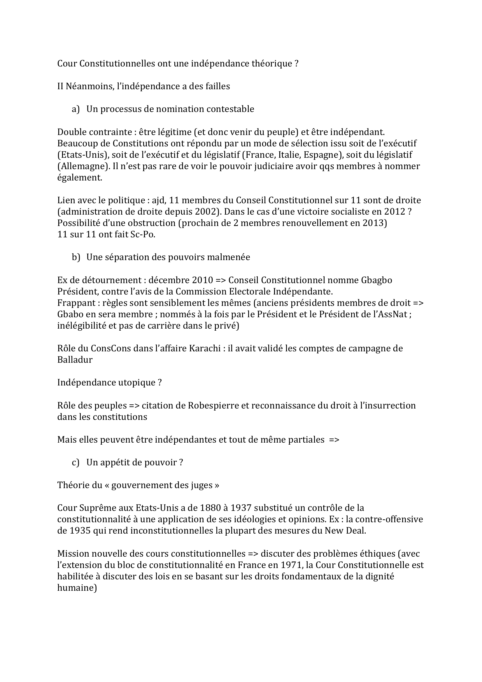 Prévisualisation du document Les cours constitutionnelles sont-elles des acteurs politiques ?