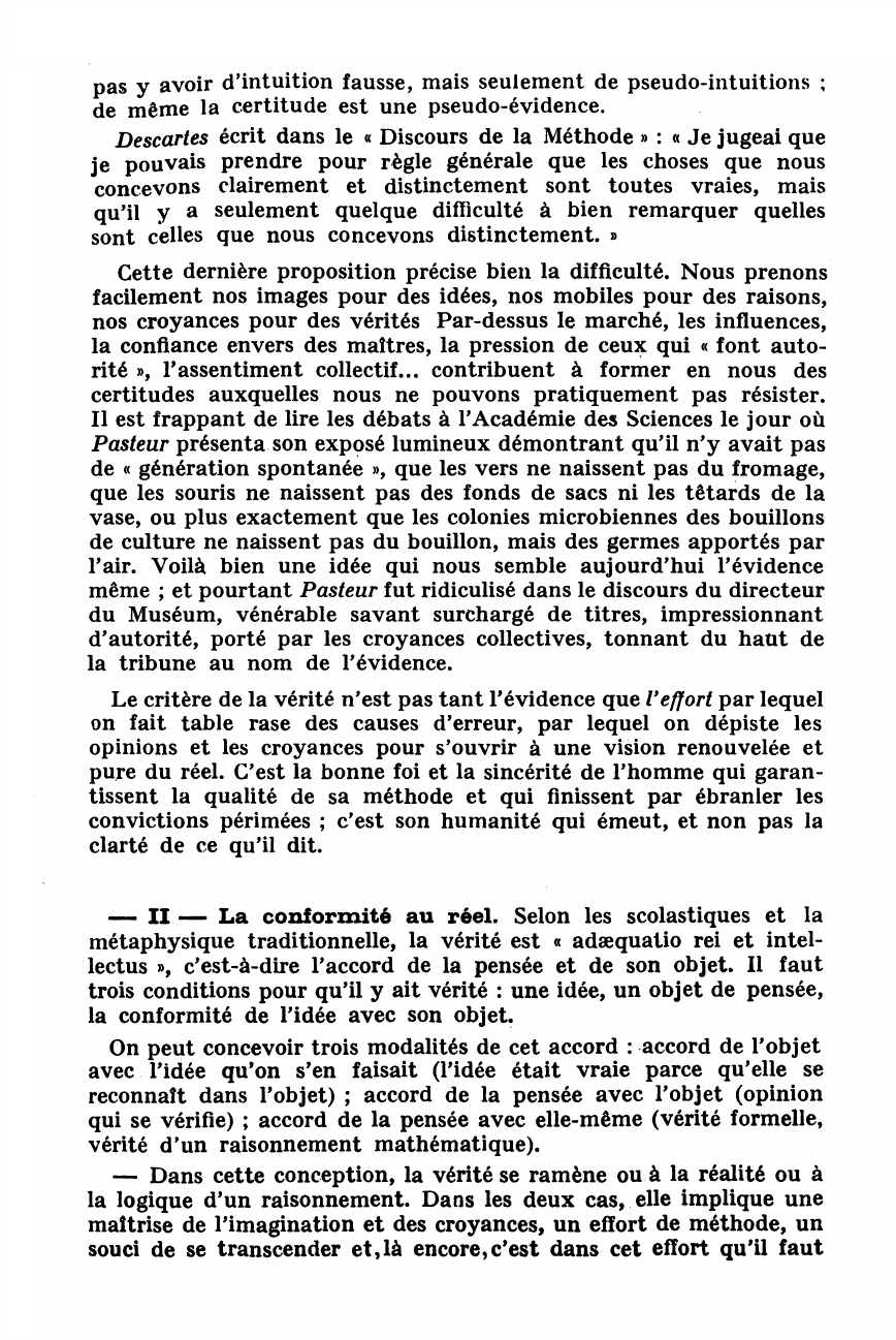 Prévisualisation du document Les critères du vrai
