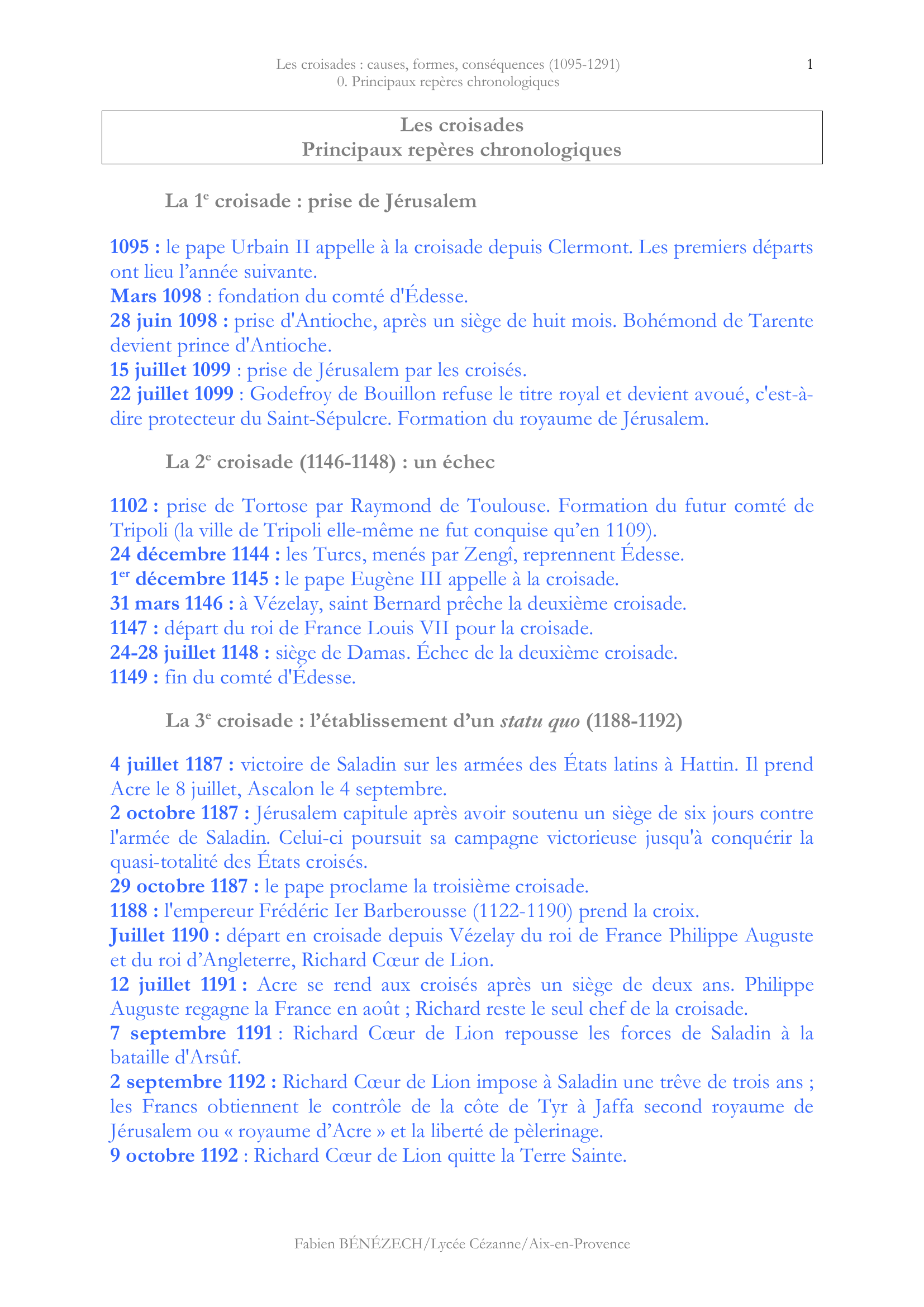 Prévisualisation du document Les Croisades