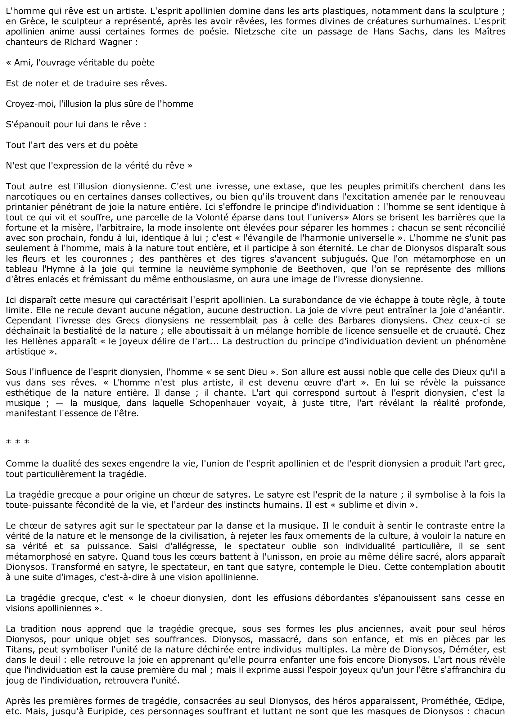 Prévisualisation du document Les débuts de la pensée nietzschéenne
