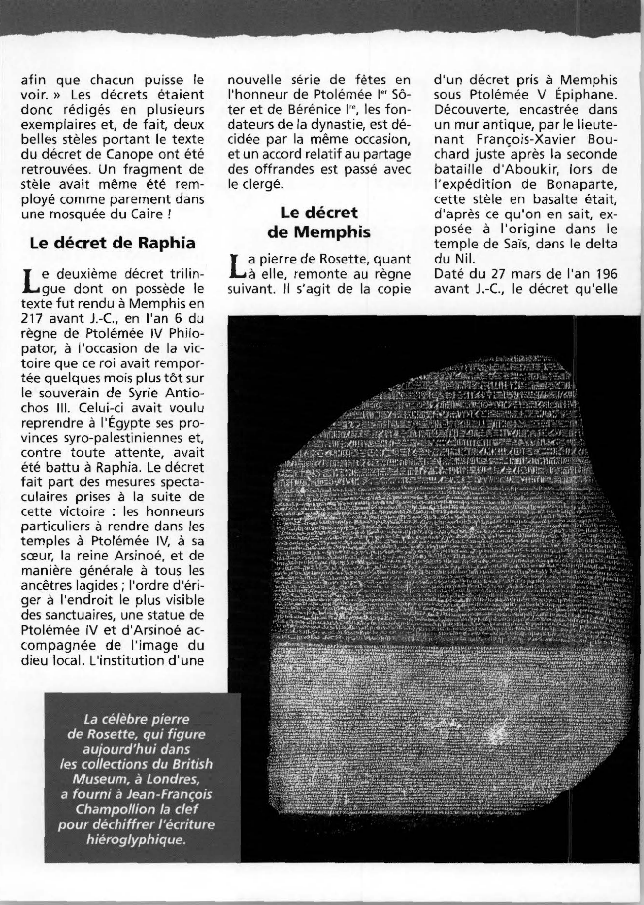 Prévisualisation du document Les décrets trilingues : une clef des hiéroglyphes