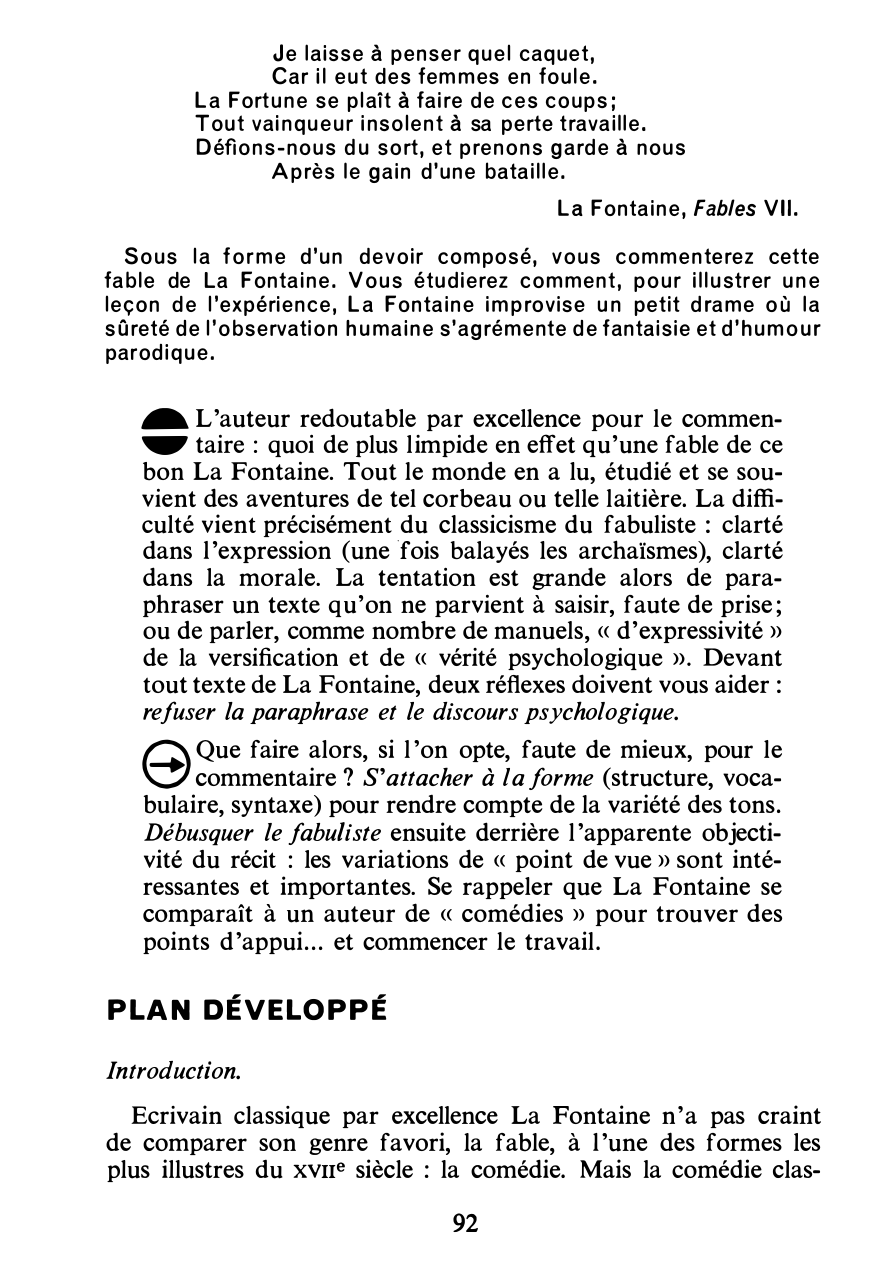 Prévisualisation du document LES DEUX COQS de La Fontaine, Fables VII - commentaire composé