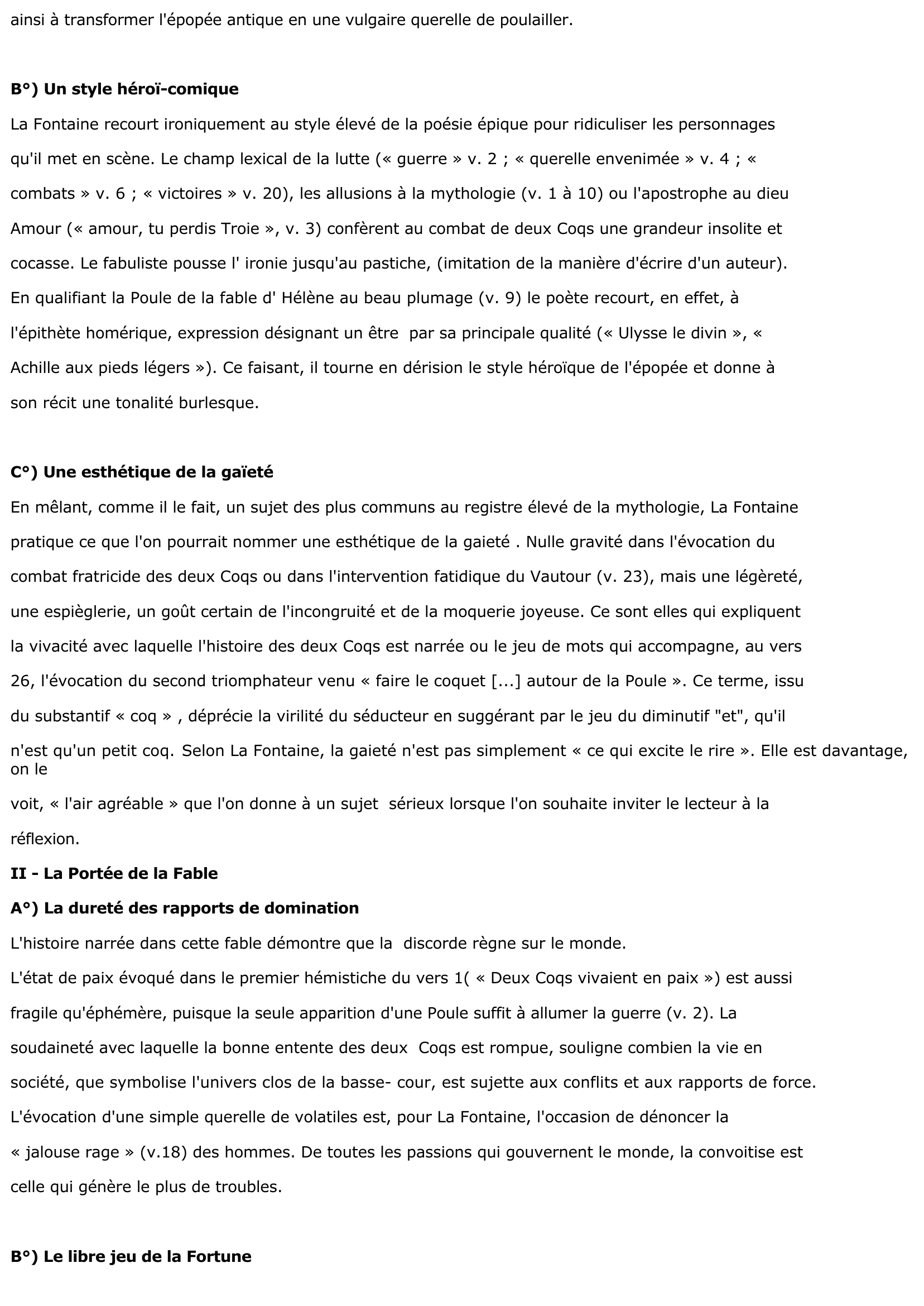 Prévisualisation du document Les Deux Coqs - Jean de la Fontaine (commentaire)