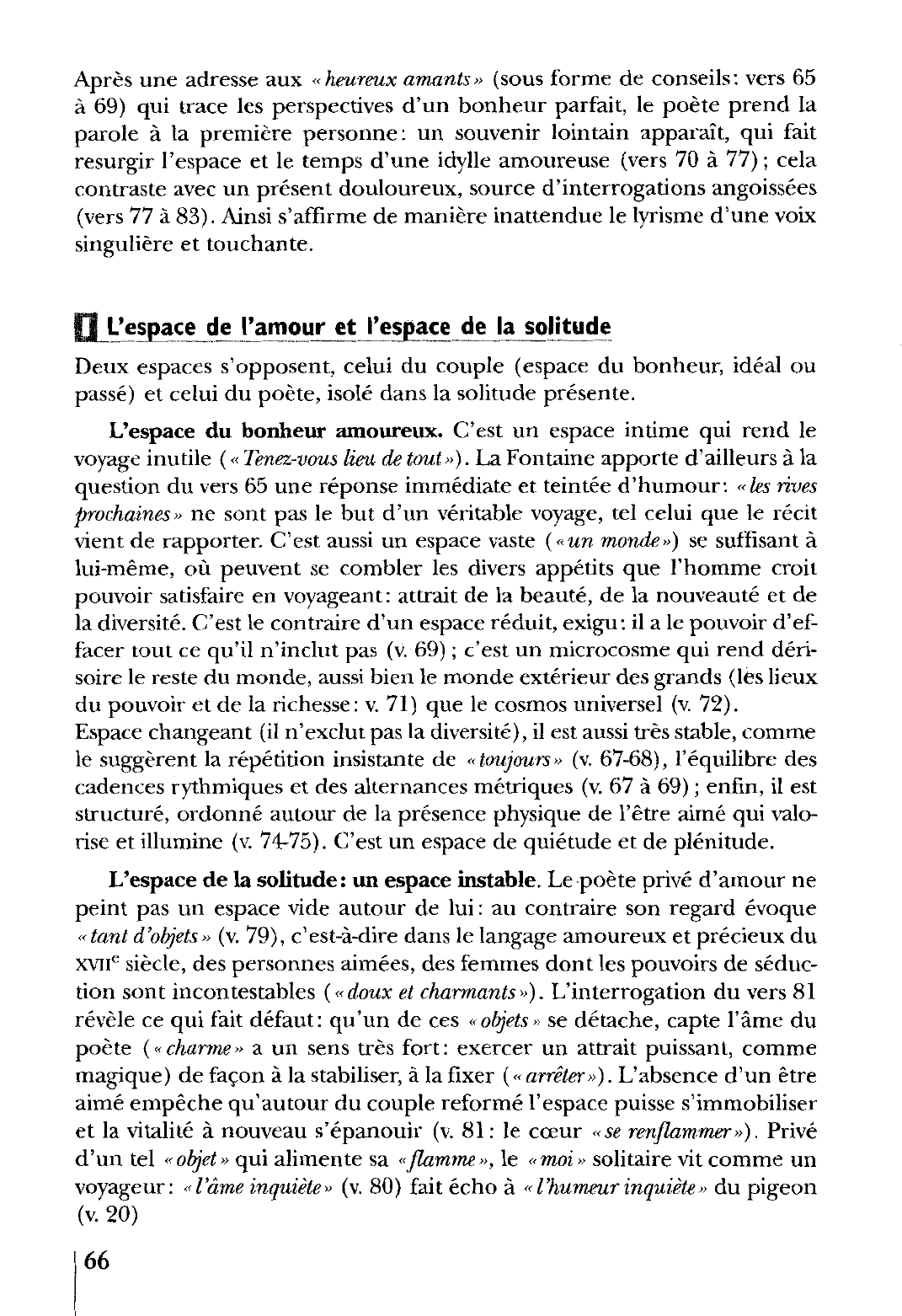 Prévisualisation du document Les Deux Pigeons Livre IX, fable 2, vers 65 à 83 - La Fontaine (commentaire)