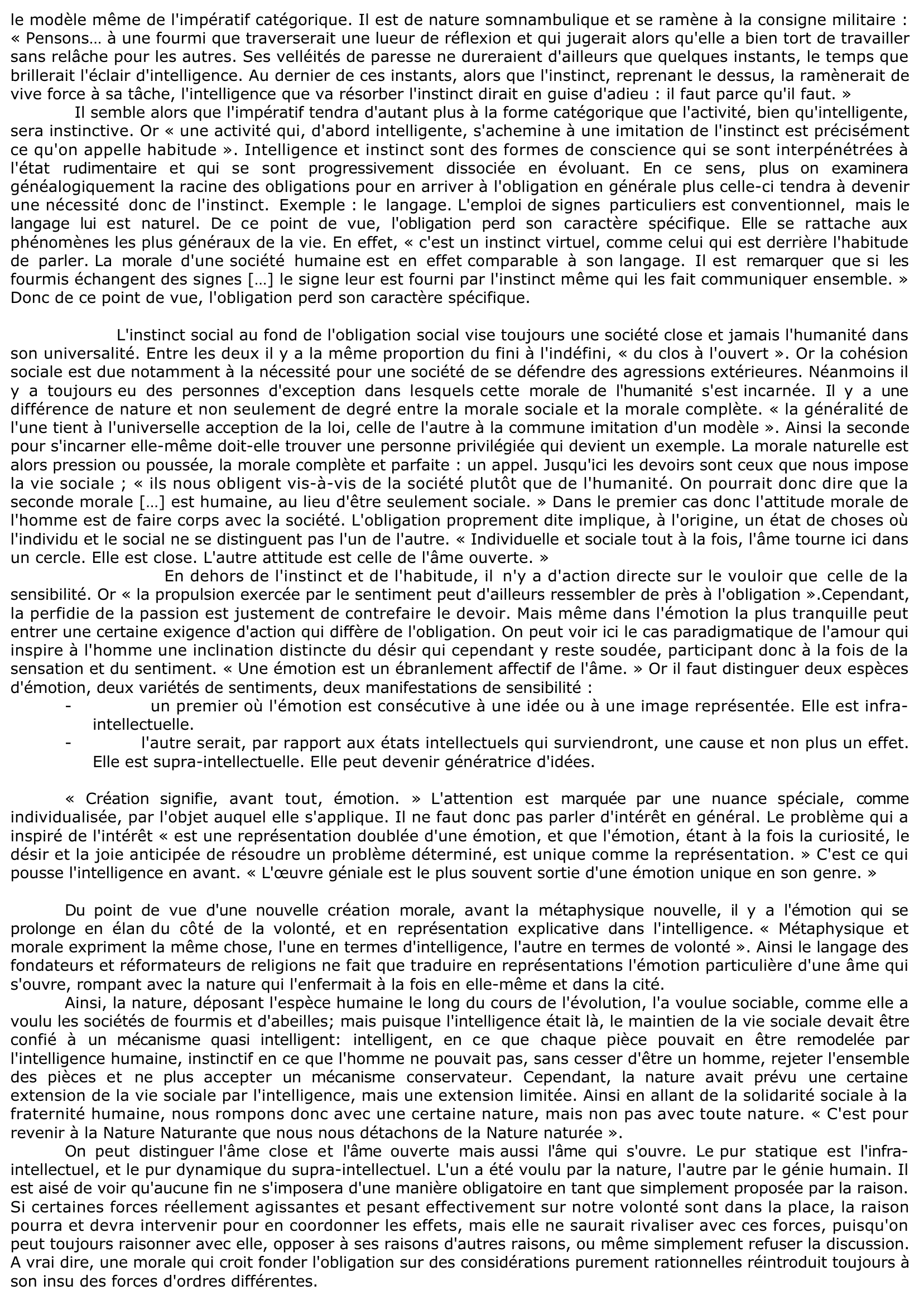 Prévisualisation du document Les deux sources de la morale et de la religion de Bergson