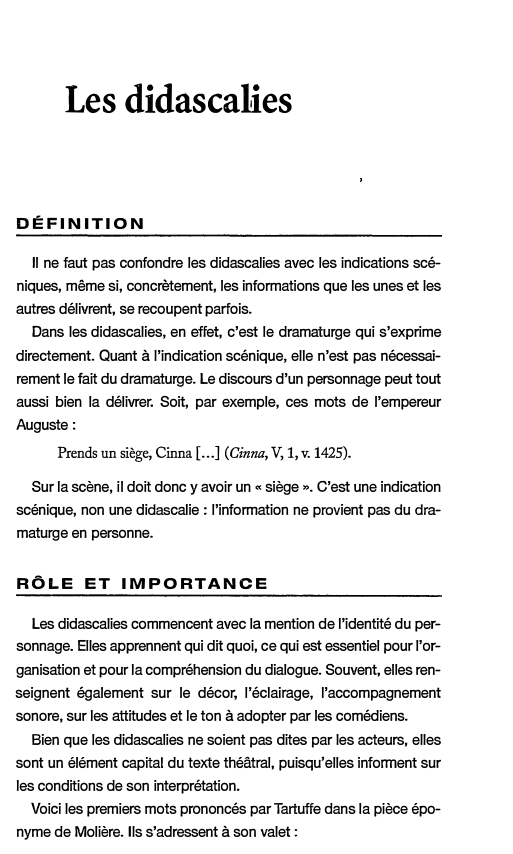 Prévisualisation du document Les didascalies