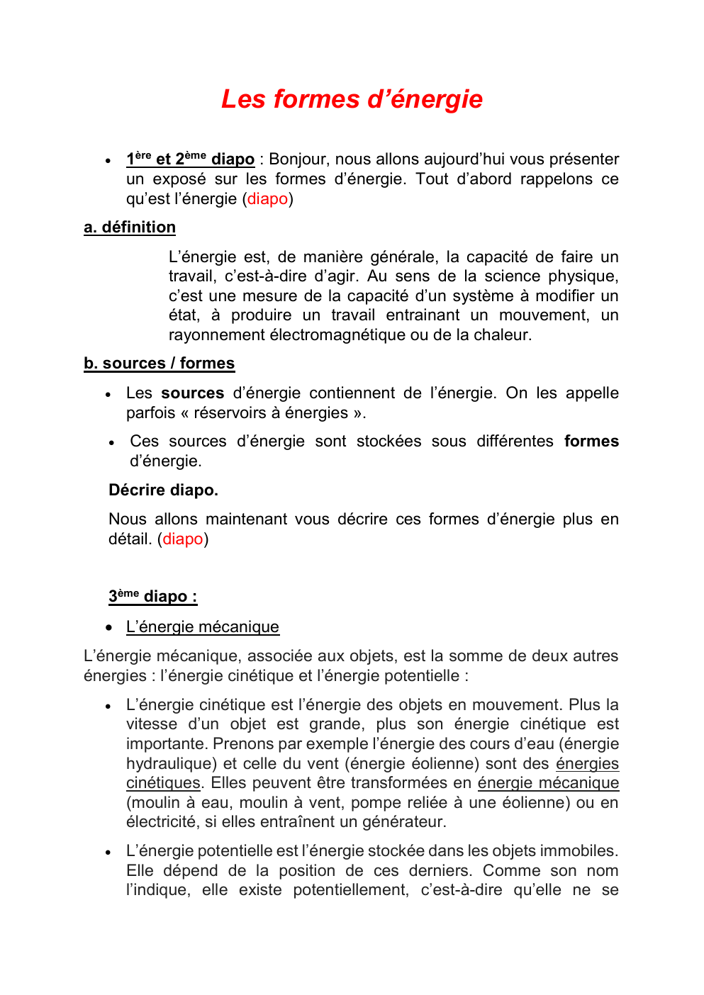 Prévisualisation du document Les différentes formes d'énergie