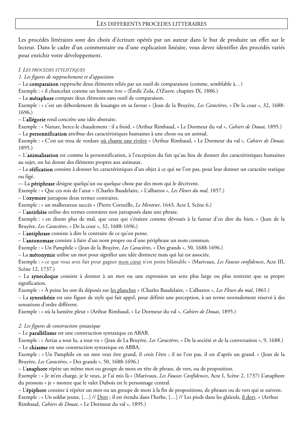 Prévisualisation du document LES DIFFERENTS PROCEDES LITTERAIRES