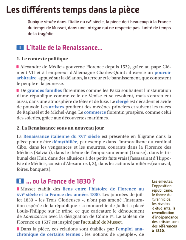 Prévisualisation du document Les différents temps dans la pièce
Quoique située dans l'Italie du xv1• siècle, la pièce doit beaucoup à la France...
