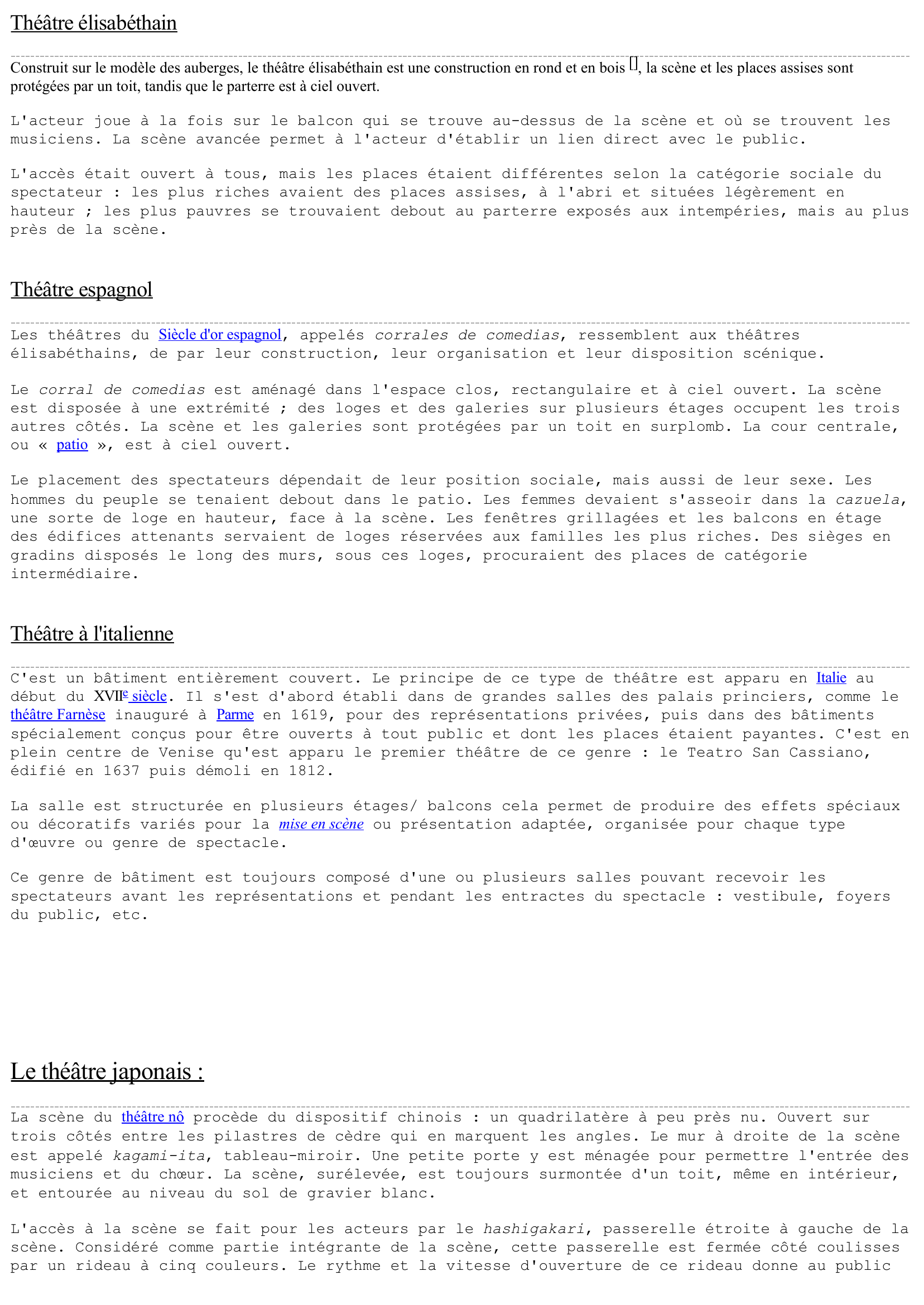 Prévisualisation du document Les différents types de théâtres