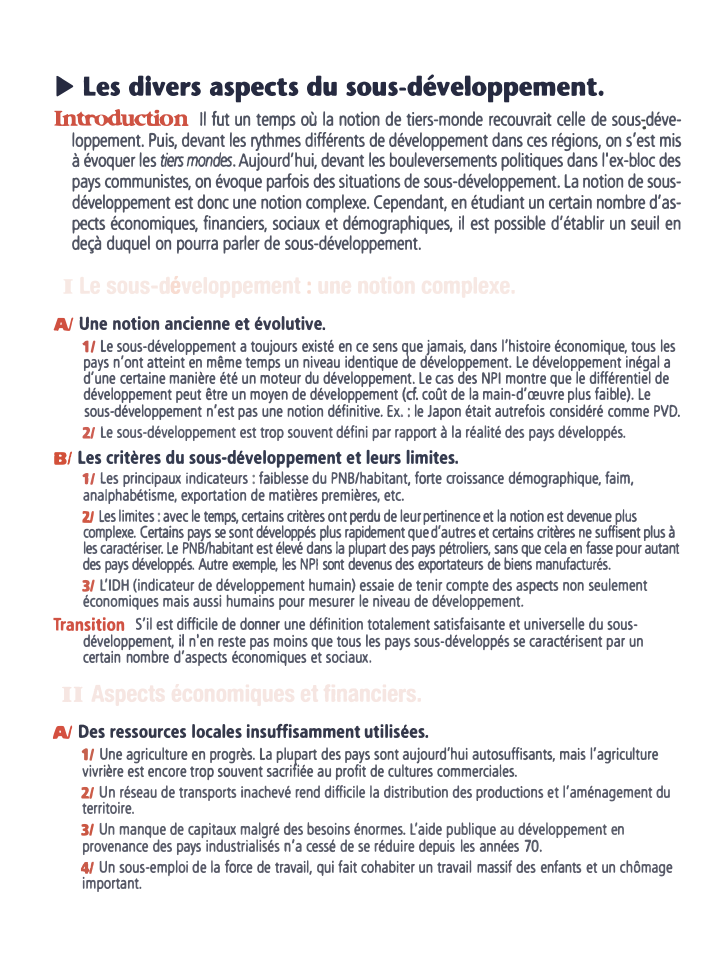 Prévisualisation du document ► Les divers aspects du sous-développement.

Intnxluction

Il fut un temps où la notion de tiers-monde recouvrait celle de sous�déve­...