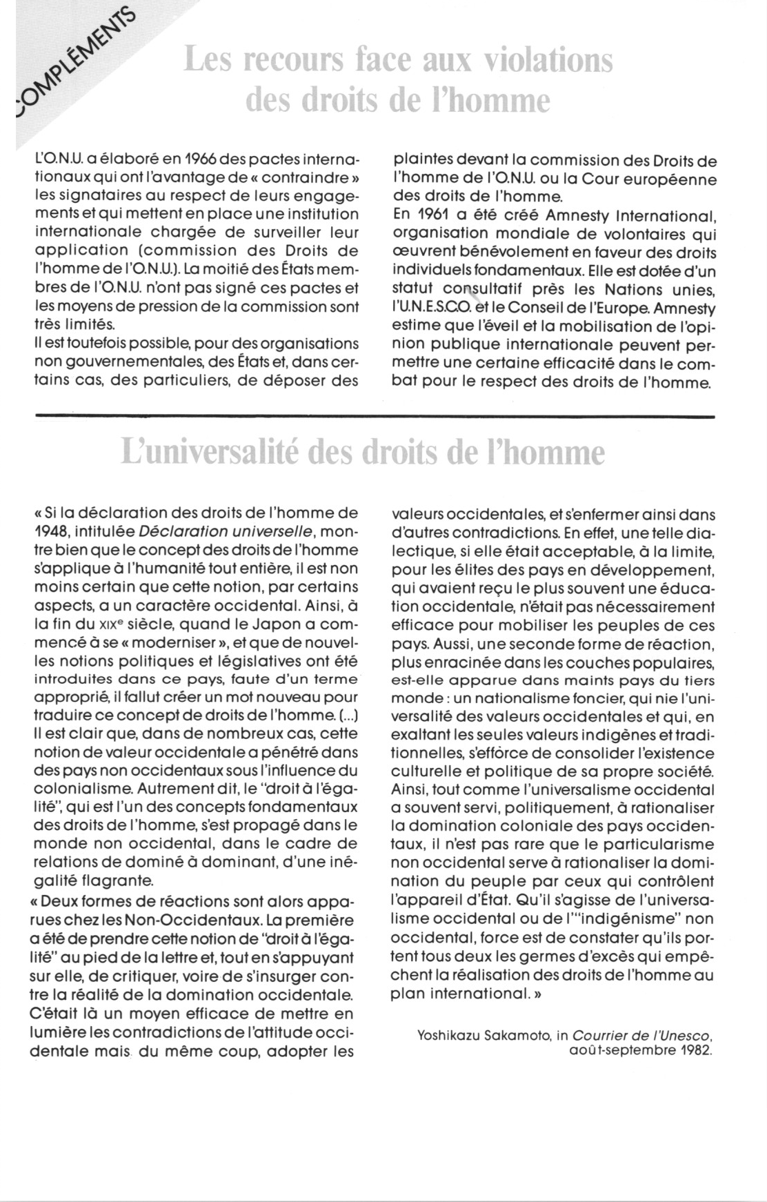 Prévisualisation du document Les droits de l'homme