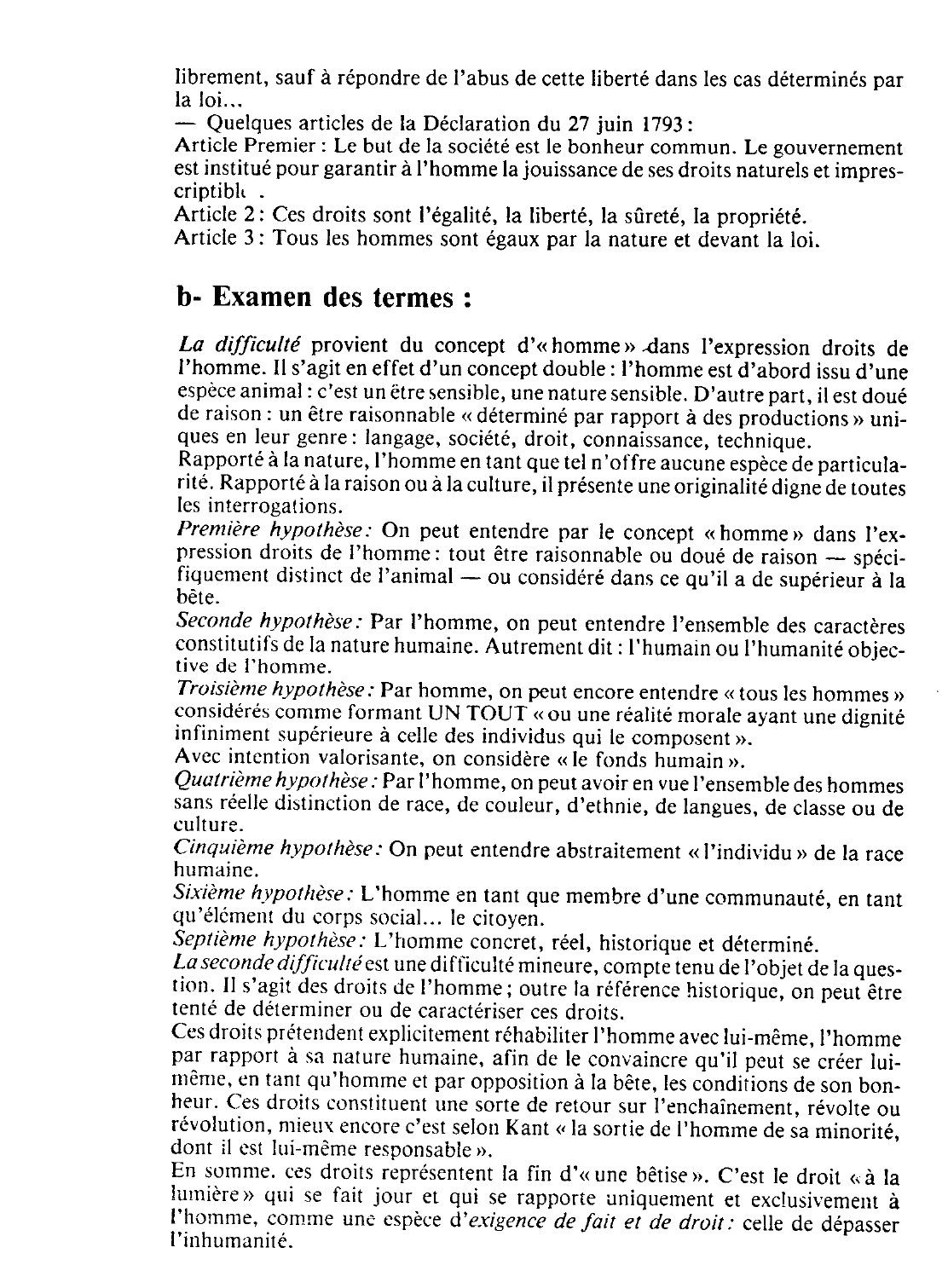 Prévisualisation du document LES DROITS DE L’HOMME (cours de philosophie)