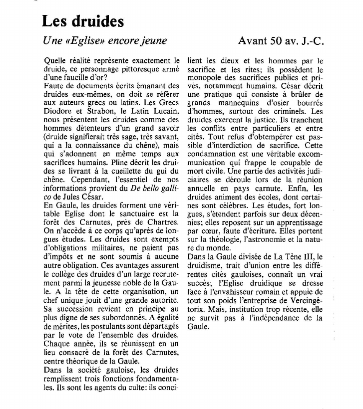 Prévisualisation du document Les druidesUne «Eglise» encore jeune.