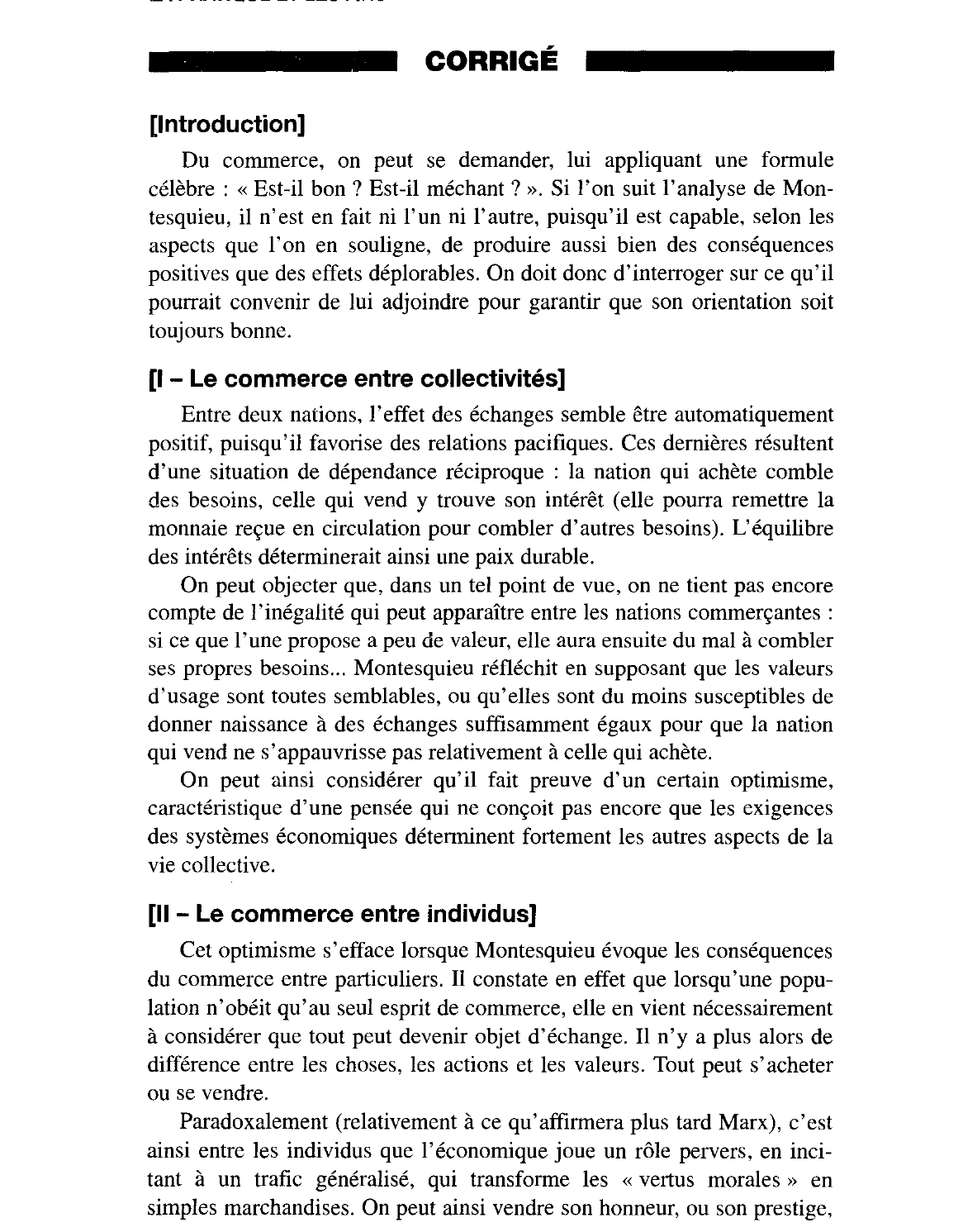 Prévisualisation du document LES ÉCHANGES - MONTESQUIEU