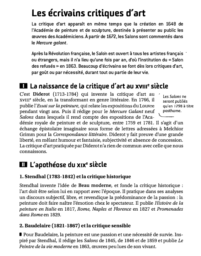 Prévisualisation du document Les écrivains critiques d'art
La critique d'art apparaît en même temps que la création en 1648 de
l'Académie de peinture...