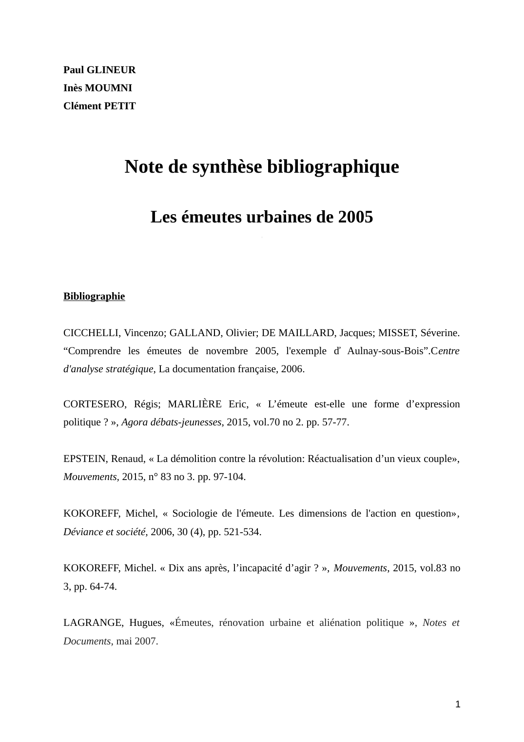 Prévisualisation du document Les émeutes urbaines de 2005