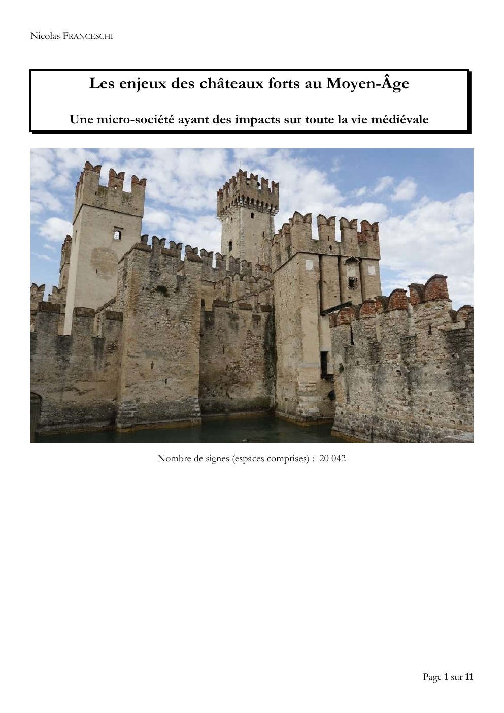 Prévisualisation du document Les enjeux des châteaux forts au Moyen-Âge