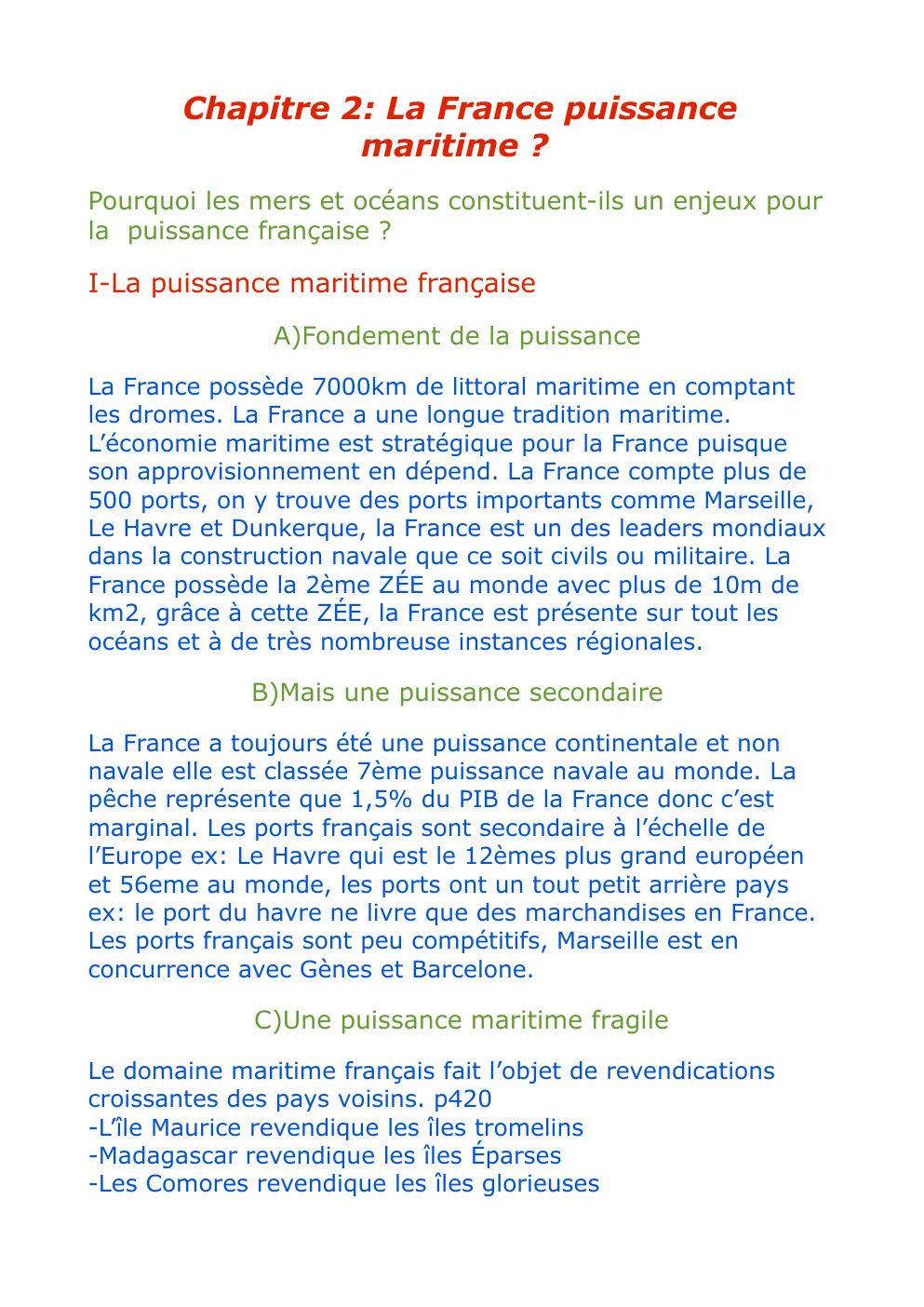 Prévisualisation du document Les enjeux politiques maritimes Géographie Terminale
