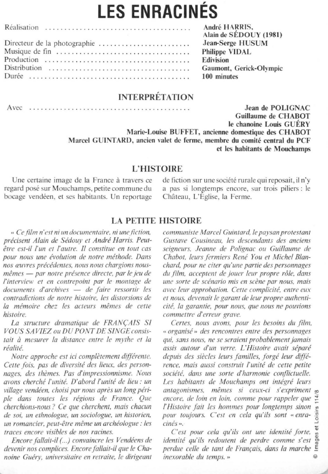 Prévisualisation du document LES ENRACINÉS