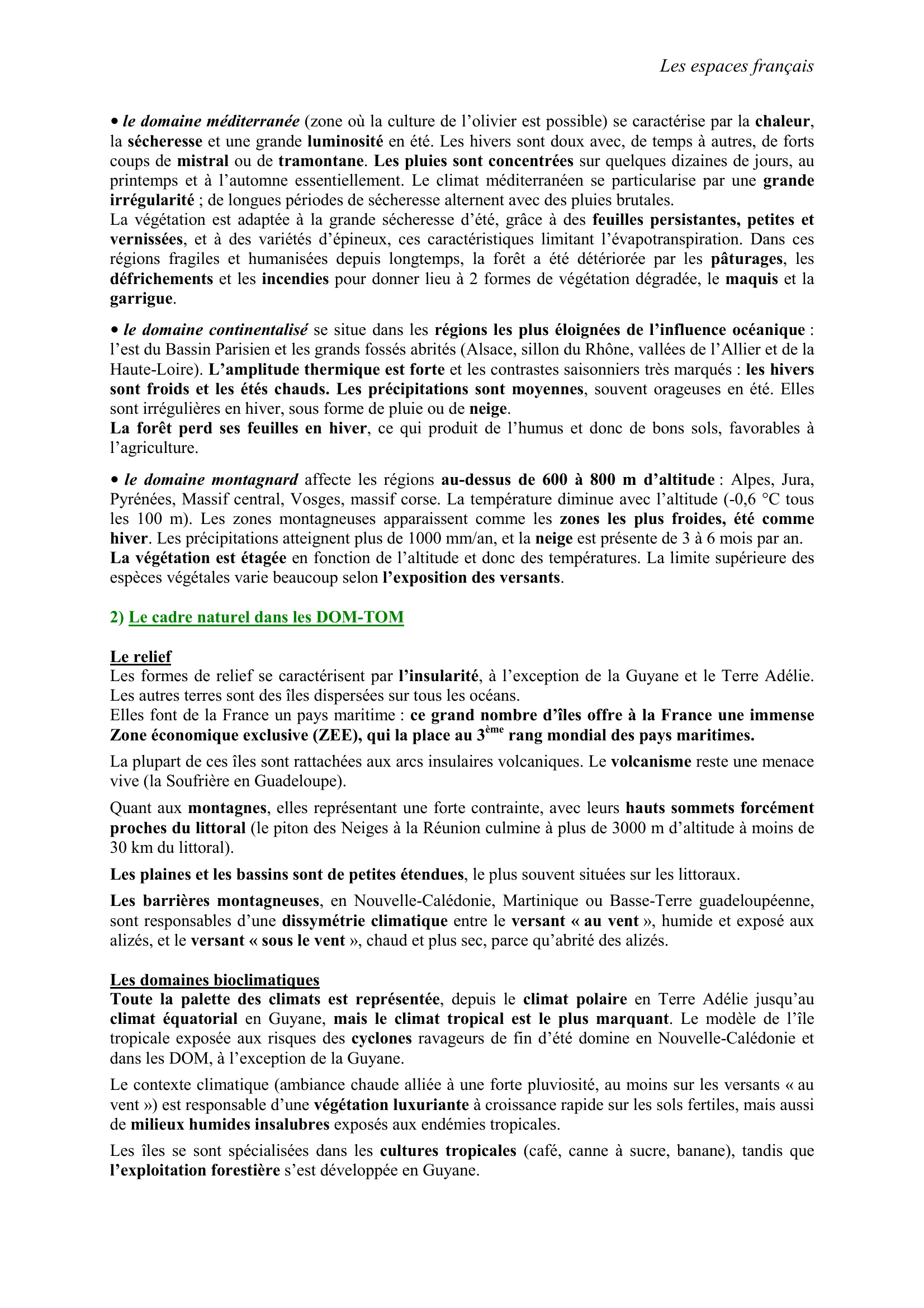 Prévisualisation du document LES ESPACES FRANÇAIS