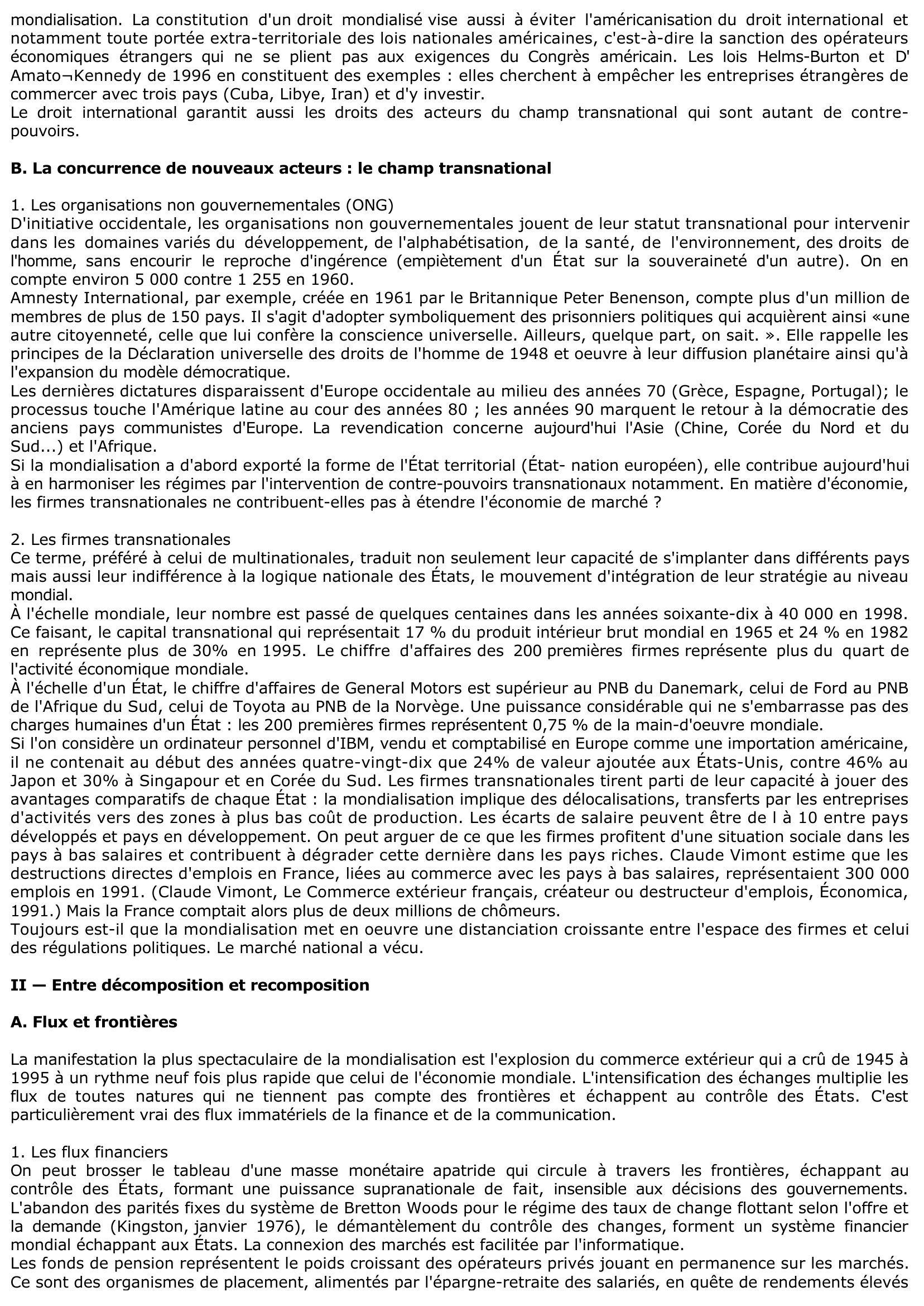 Prévisualisation du document Les États et la mondialisation ?