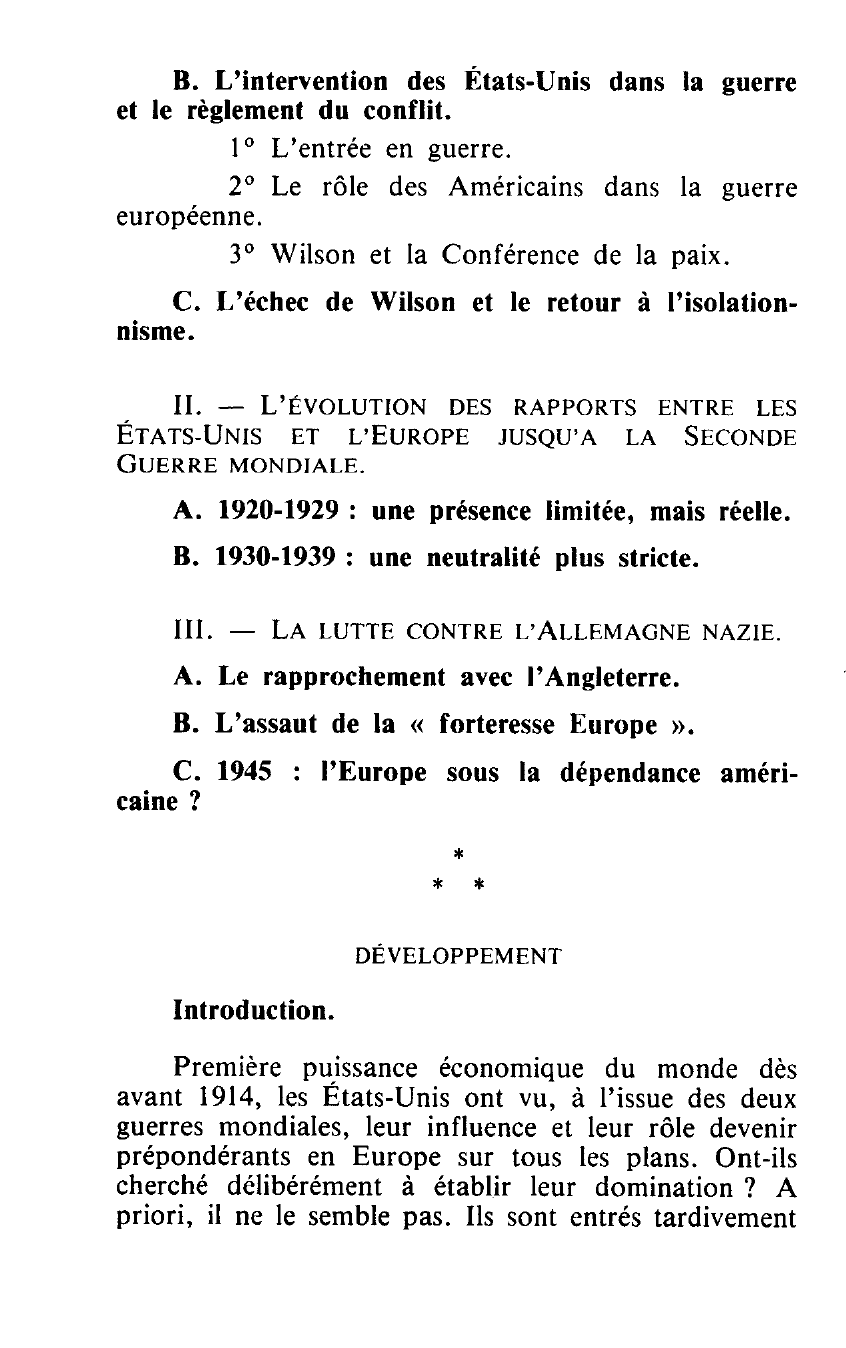 Prévisualisation du document LES ÉTATS-UNIS ET L'EUROPE DE 1914 A 1945. HISTOIRE.