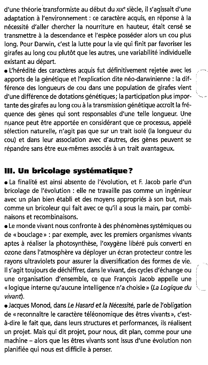 Prévisualisation du document Les êtres vivants imposent-ils DE REPENSER LA FINALITÉ ?