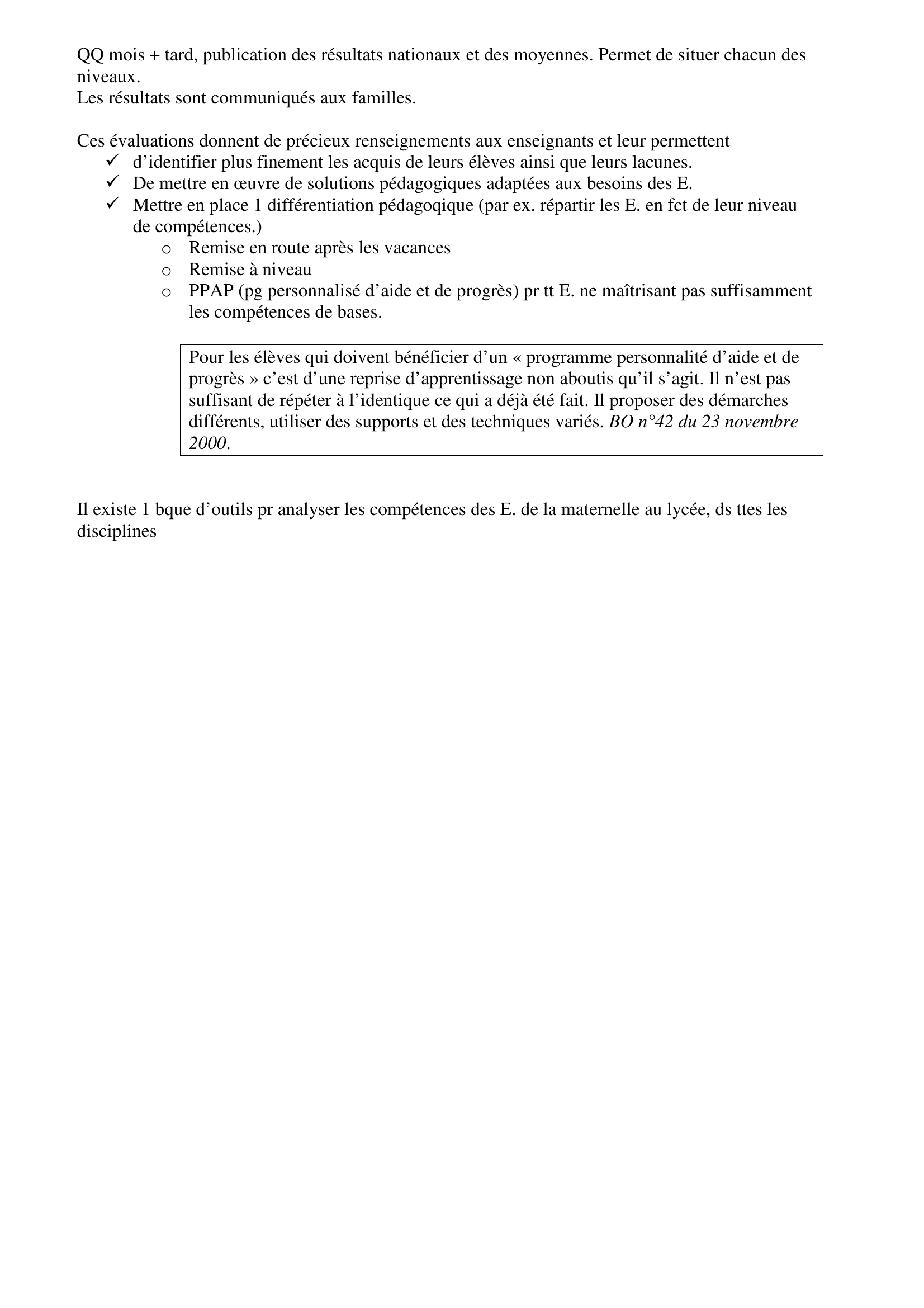 Prévisualisation du document Les évaluations nationales

Fiche synthèse construite par Sylvain
sylvain.