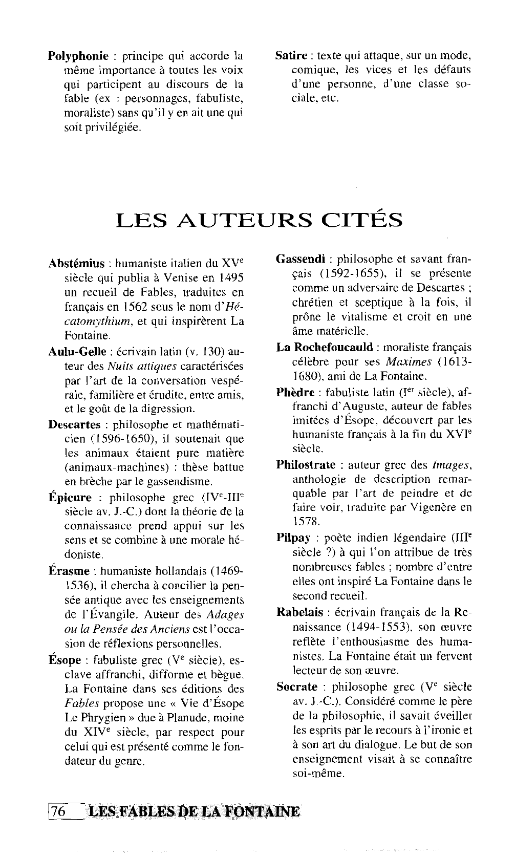Prévisualisation du document LES FABLES DE LA FONTAINE - LEXIQUE