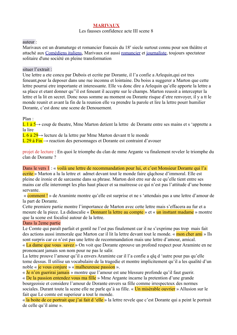 Prévisualisation du document les fausses confidence Acte 3 scene 8