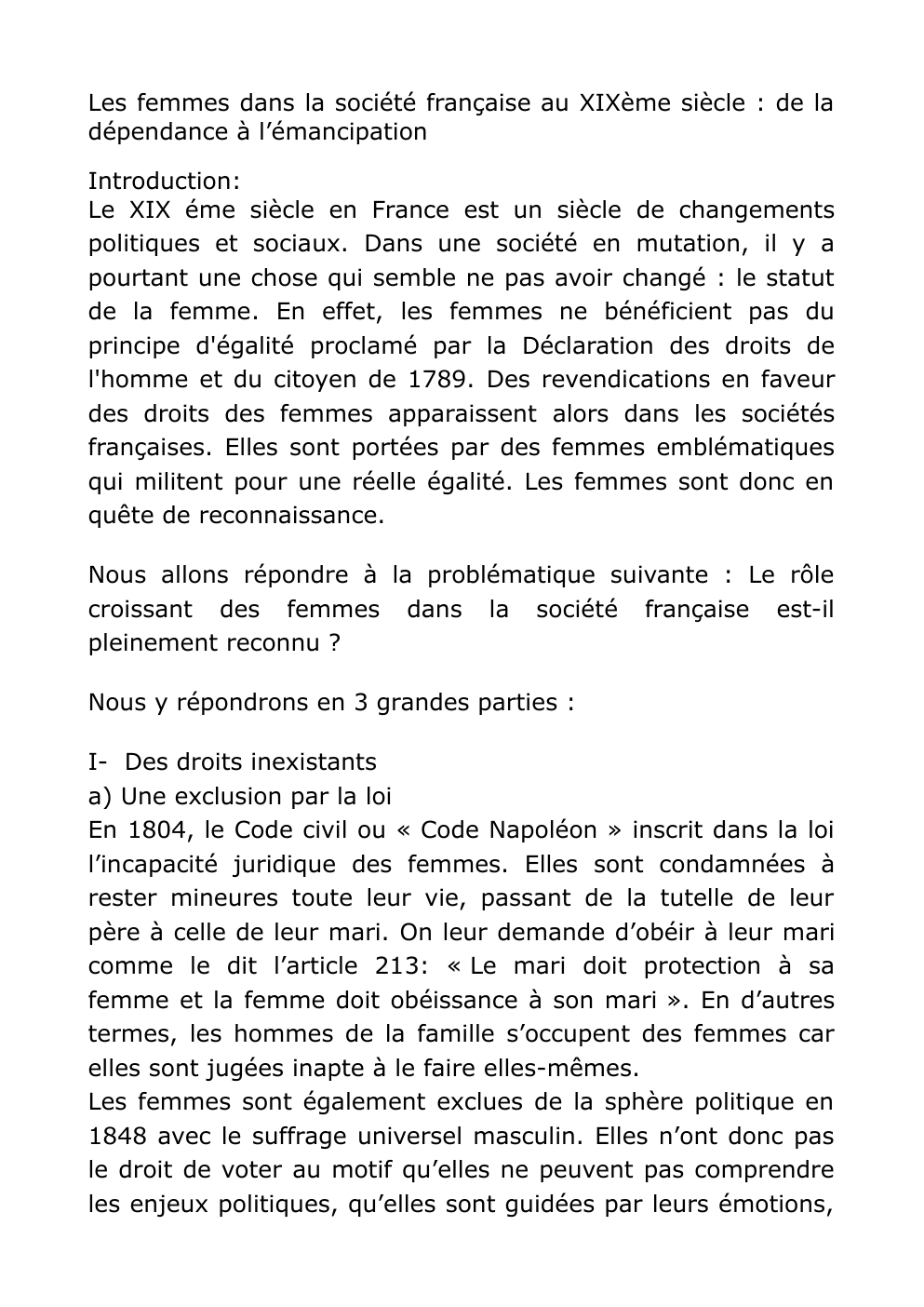 Prévisualisation du document Les femmes dans la société française