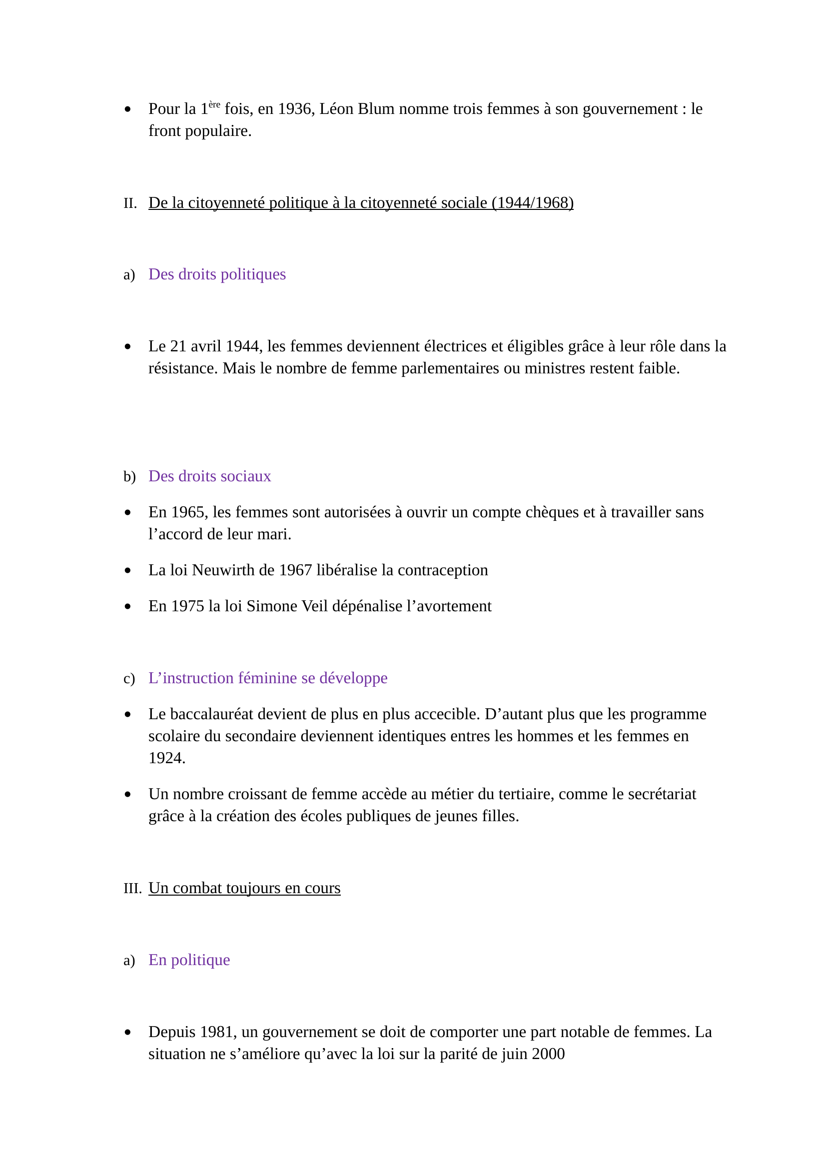 Prévisualisation du document Les femmes dans la vie politique et sociale au 20ème siècle