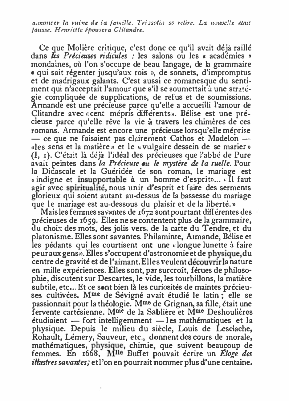 Prévisualisation du document LES FEMMES SAVANTES de Molière  (résumé de l'oeuvre & analyse détaillée)