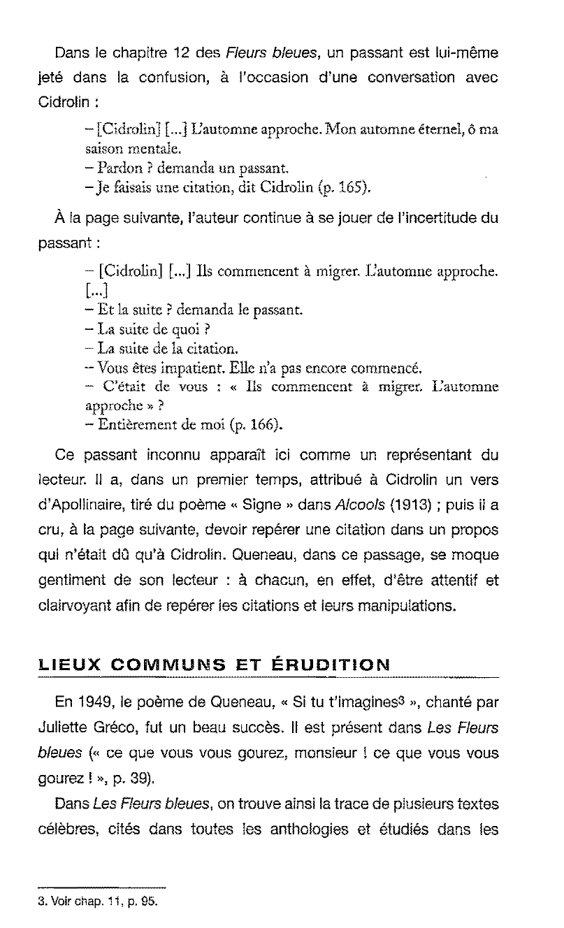 Prévisualisation du document Les Fleurs bleues de Raymond Queneau : Les effets de citation, ou l’intertextualité