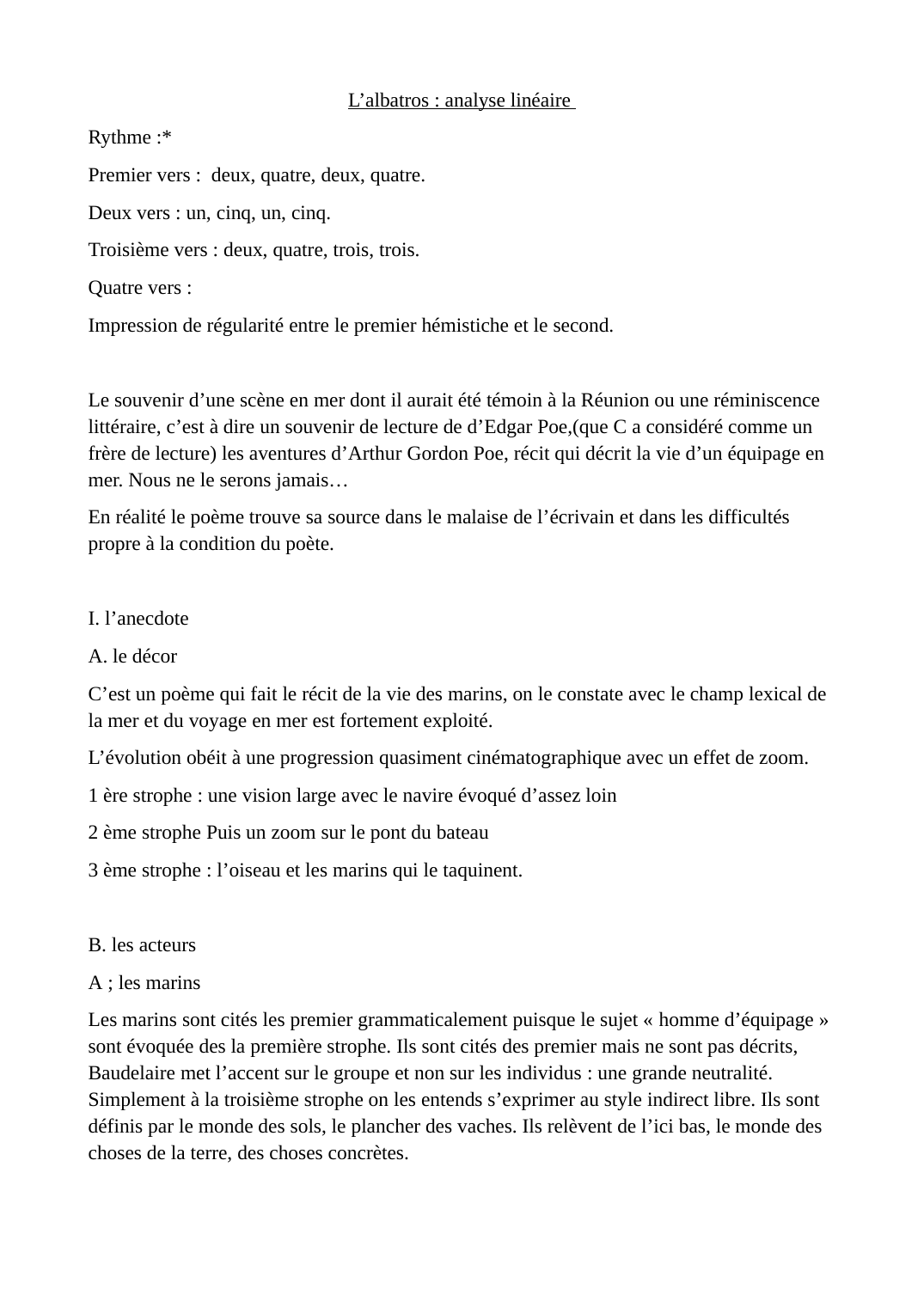 Prévisualisation du document Les Fleurs Du Mal - explication de texte "L'albatros"