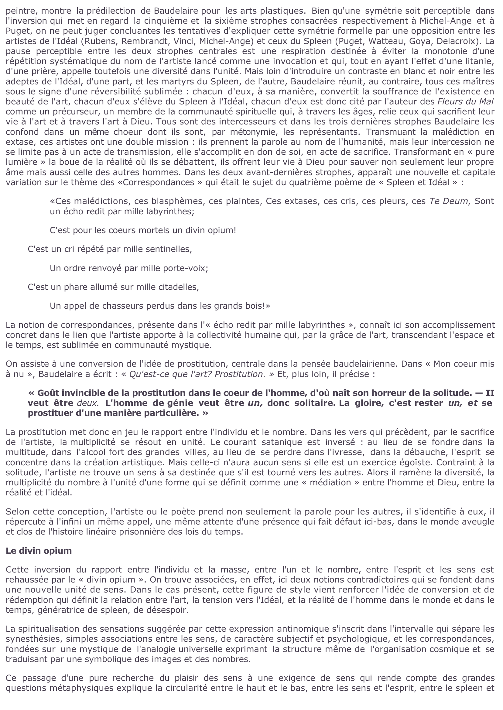 Prévisualisation du document Les Fleurs du Mal > Les Phares (BAUDELAIRE)