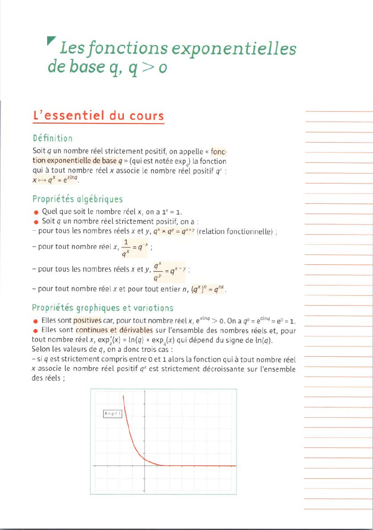 Prévisualisation du document Les fonctions exponentielles de base q, q>o