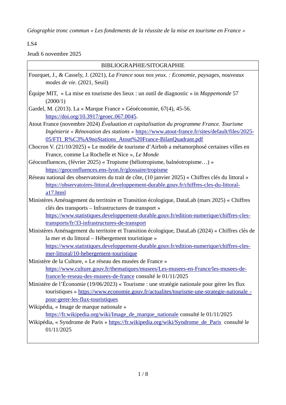 Prévisualisation du document Les fondements de la réussite de la mise en tourisme en France