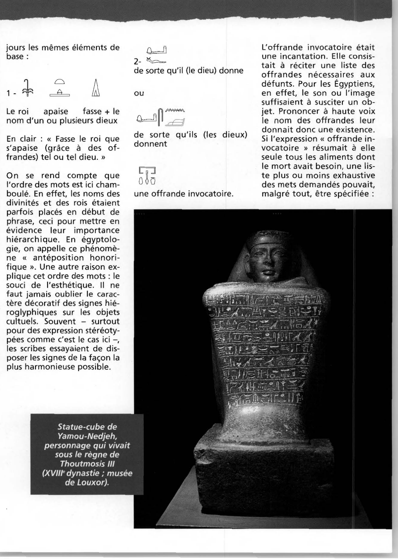 Prévisualisation du document Les formules d'offrandes