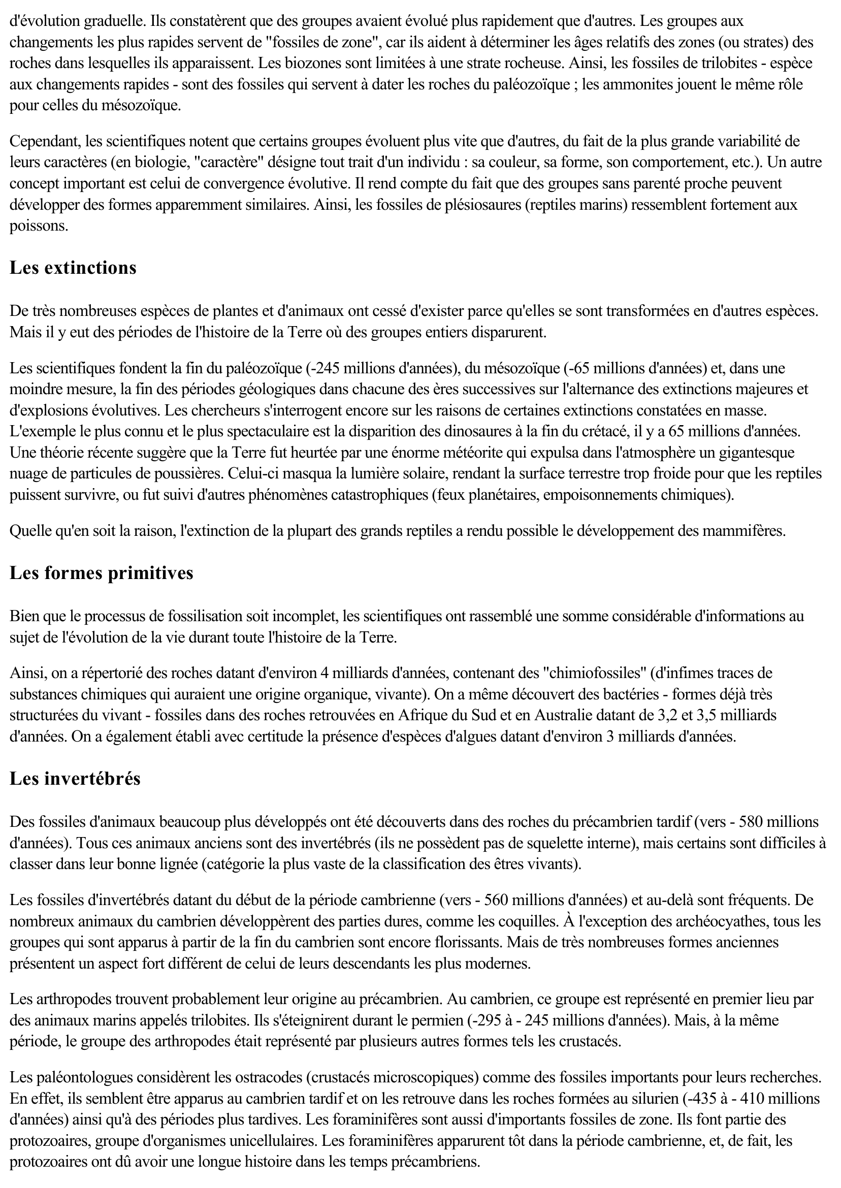 Prévisualisation du document Les fossiles (Sciences & Techniques)