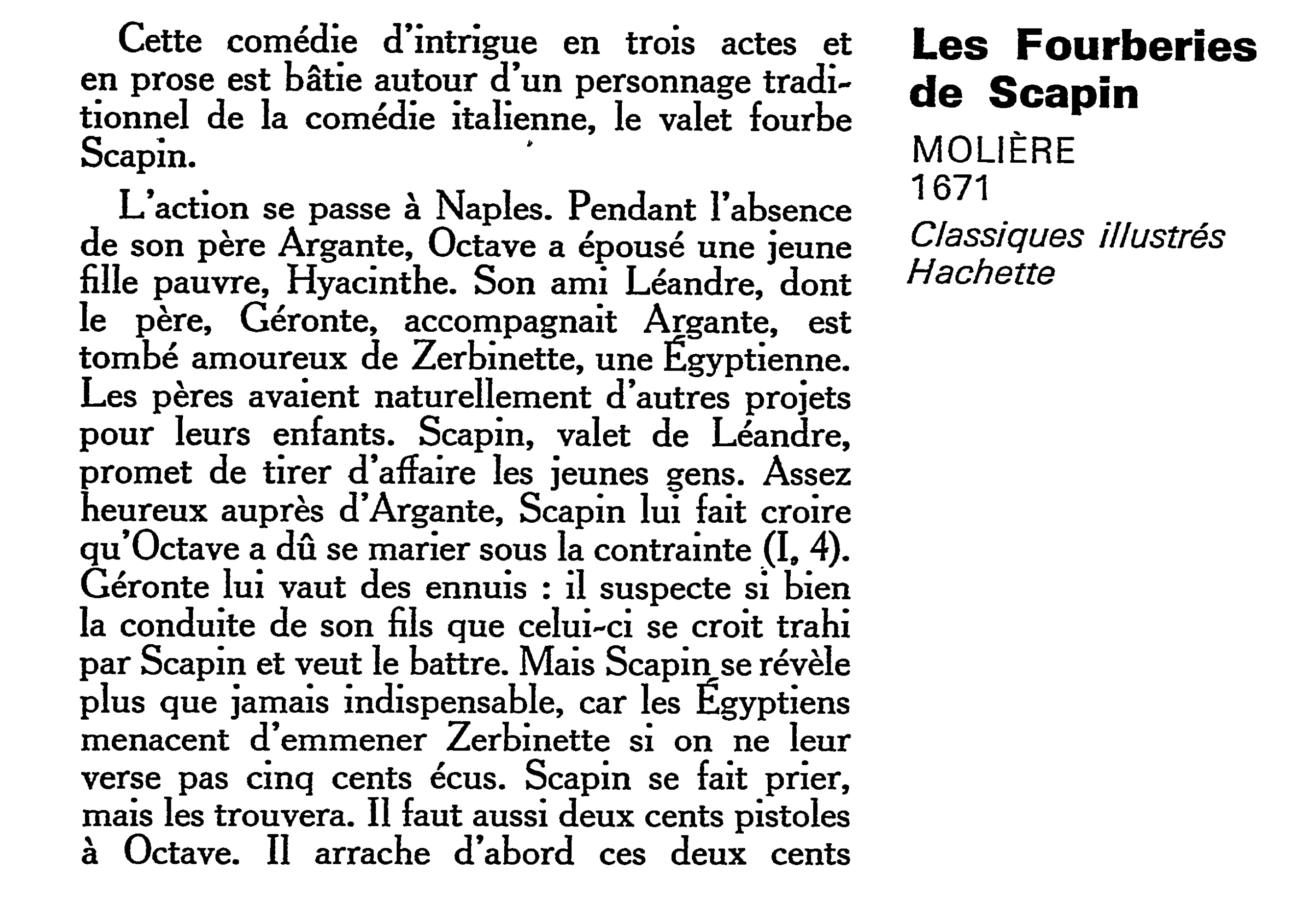 Prévisualisation du document Les Fourberie de Scapin de Molière (Résumé & Analyse)