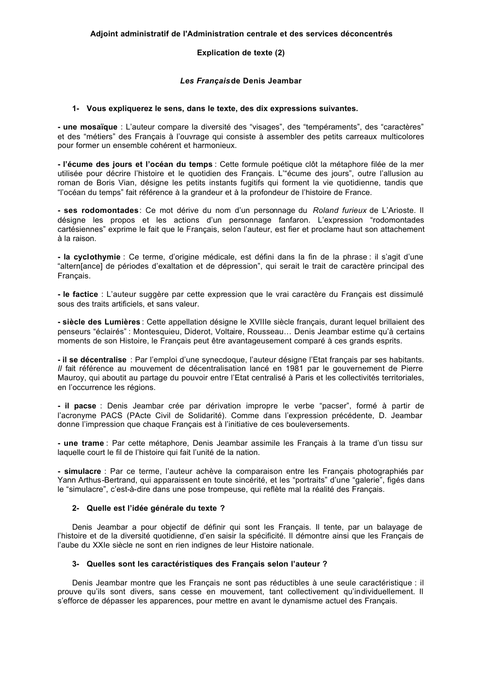 Prévisualisation du document Les Français de Denis Jeambar