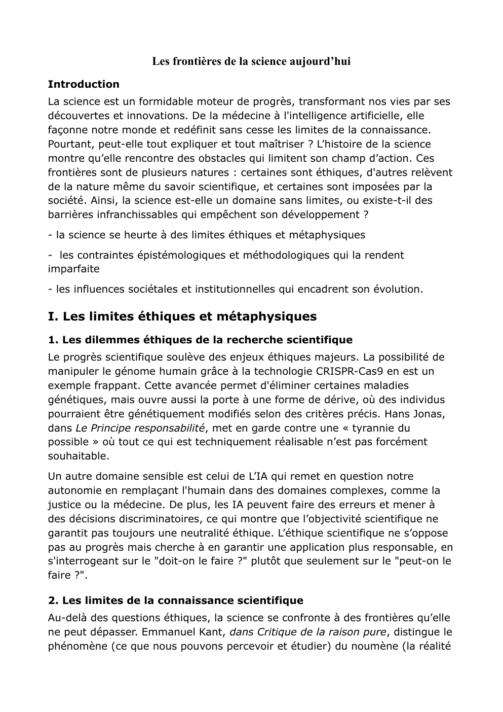 Prévisualisation du document Les frontières de la science - Lettres et philosophie