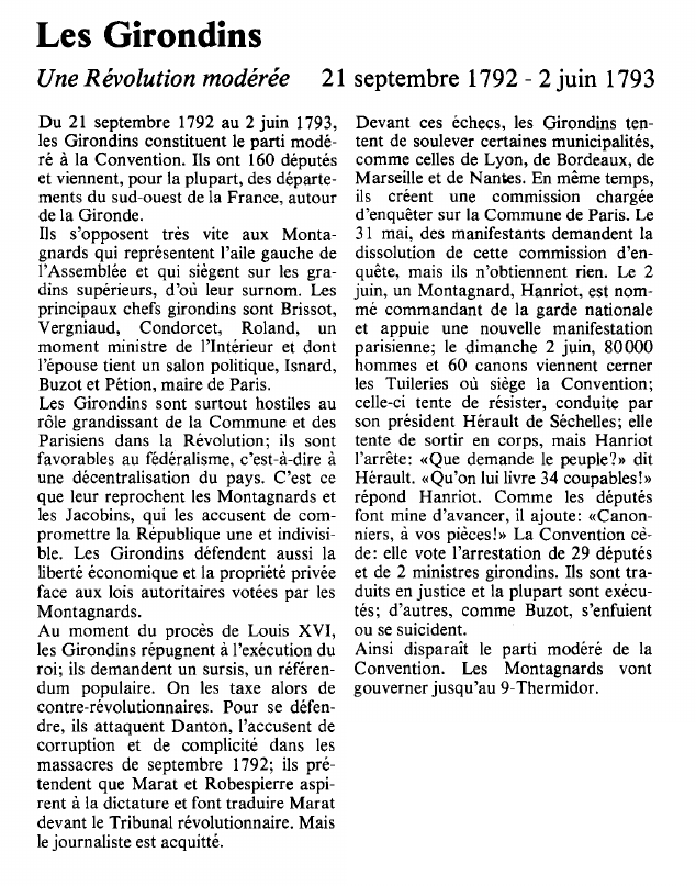 Prévisualisation du document Les GirondinsUne Révolution modérée.